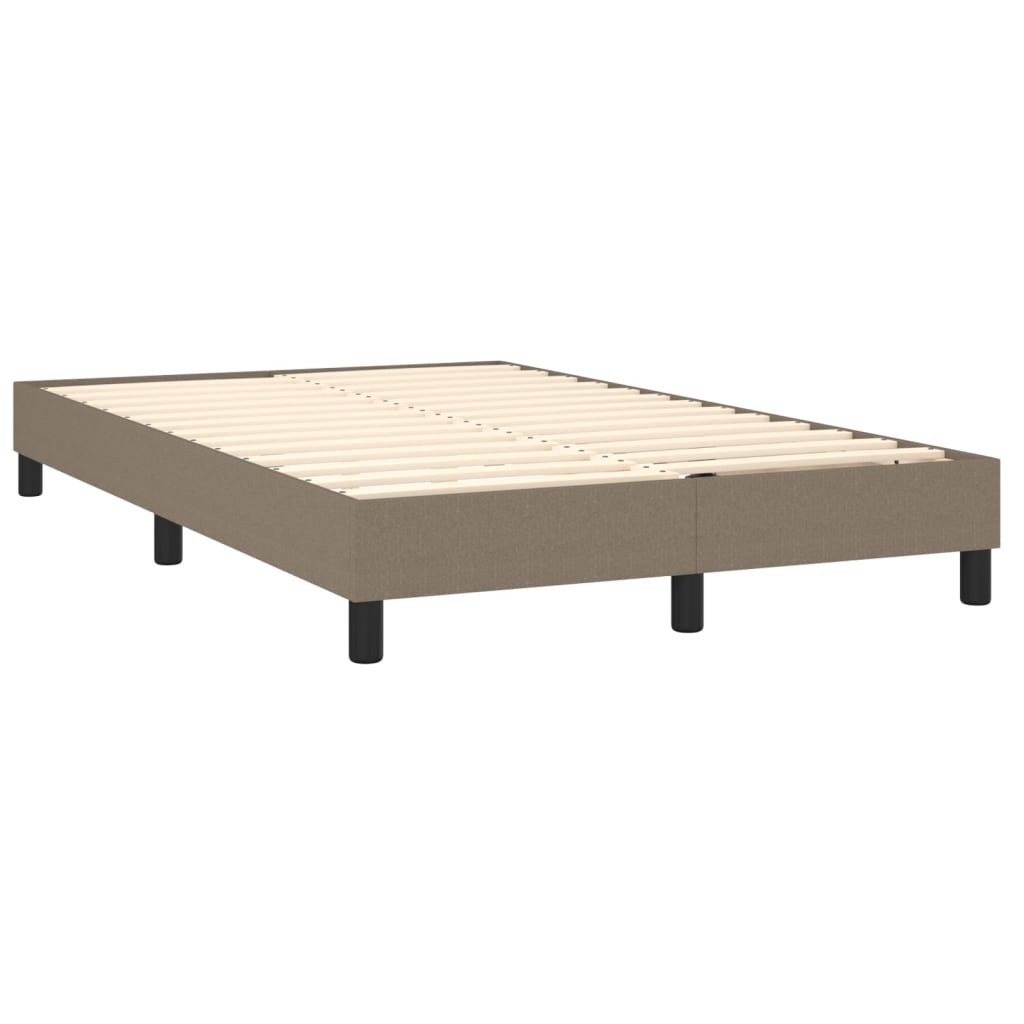 vidaXL Cama box spring con colchón y LED tela gris taupe 120x200 cm