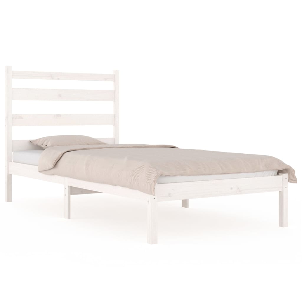 vidaXL Estructura de cama madera maciza de pino blanco 100x200 cm