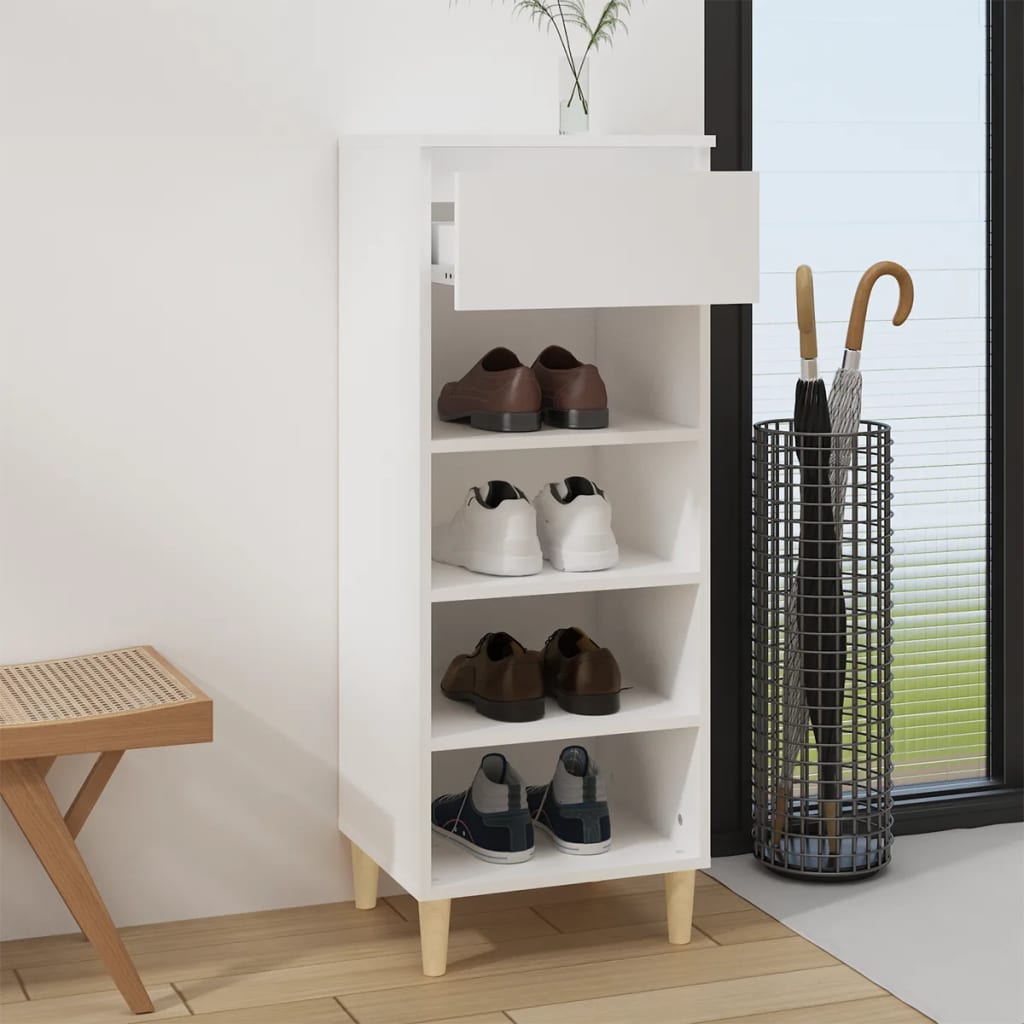 vidaXL Mueble zapatero madera contrachapada blanco 40x36x105 cm