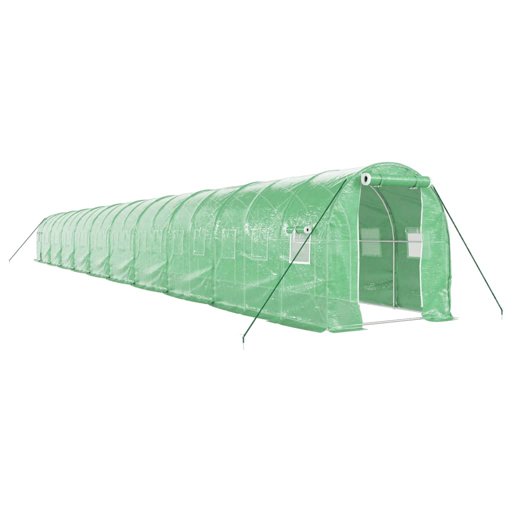 vidaXL Invernadero con estructura de acero verde 40 m² 20x2x2 m