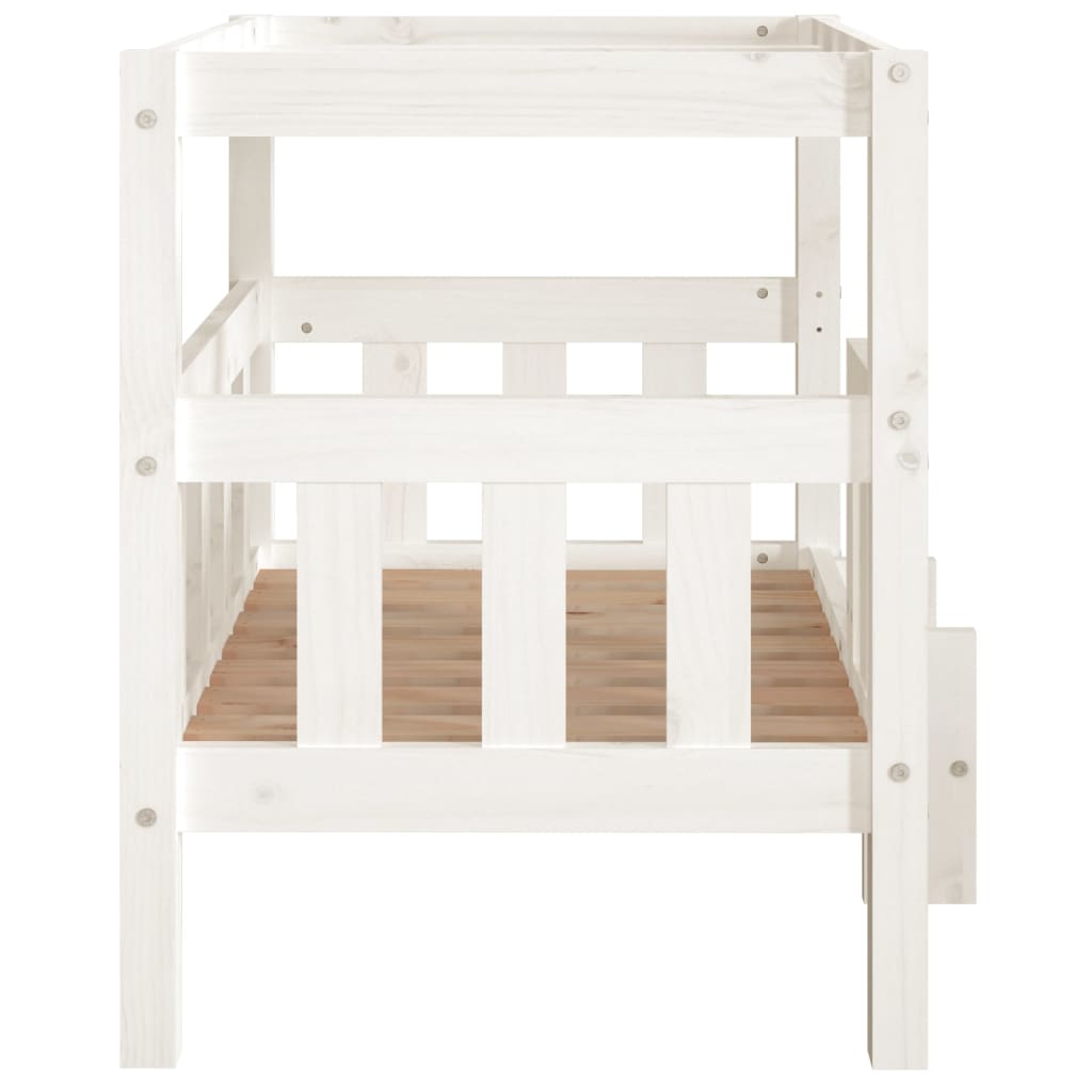 vidaXL Cama para perros madera maciza de pino blanco 75,5x63,5x70 cm