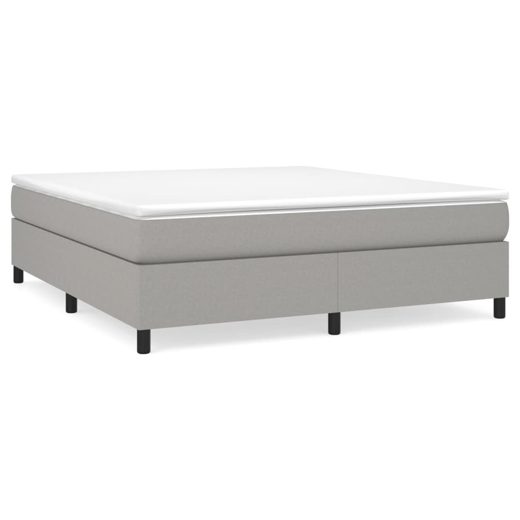 vidaXL Cama box spring con colchón tela gris claro 180x200 cm