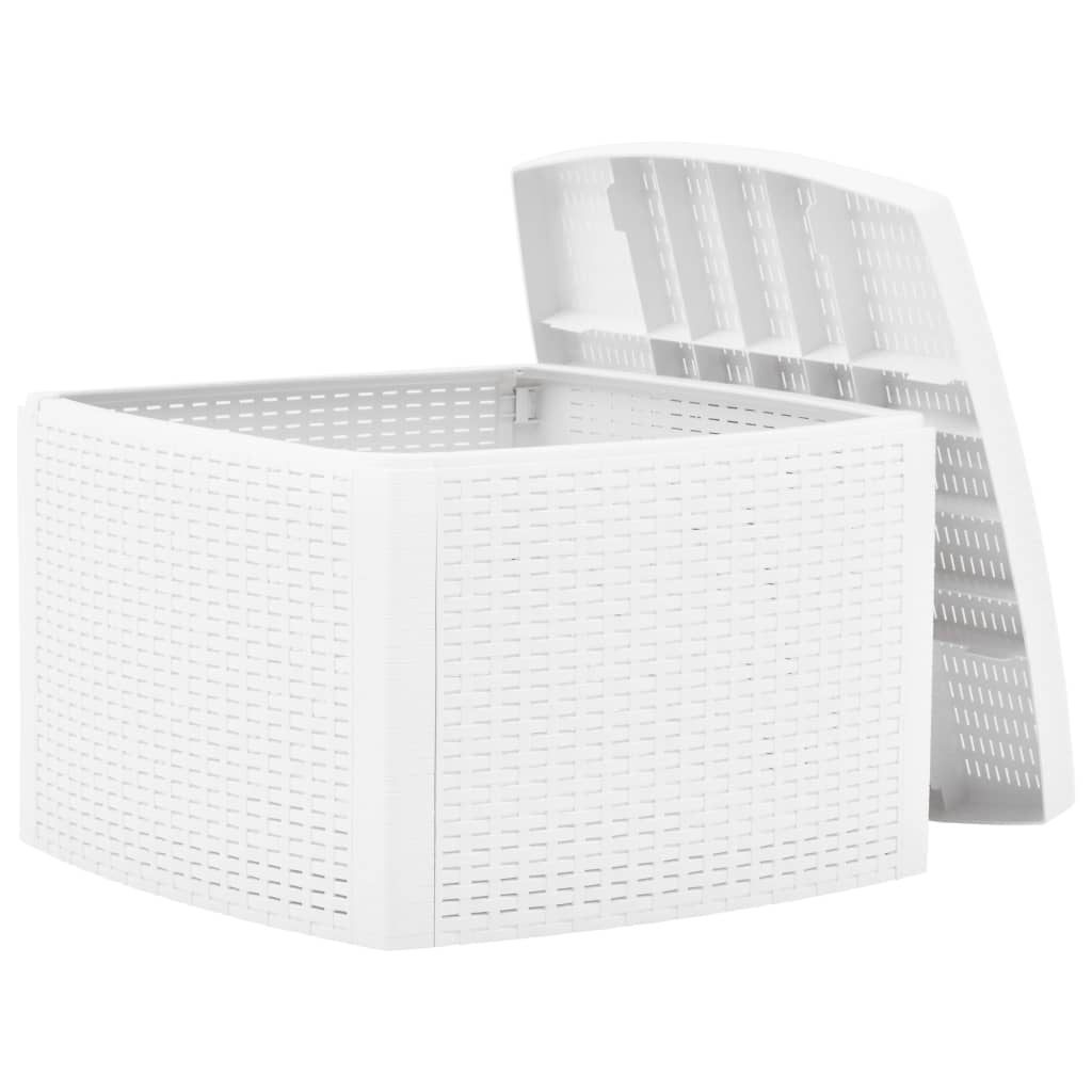 vidaXL Mesa auxiliar de plástico blanco 54x54x36,5 cm