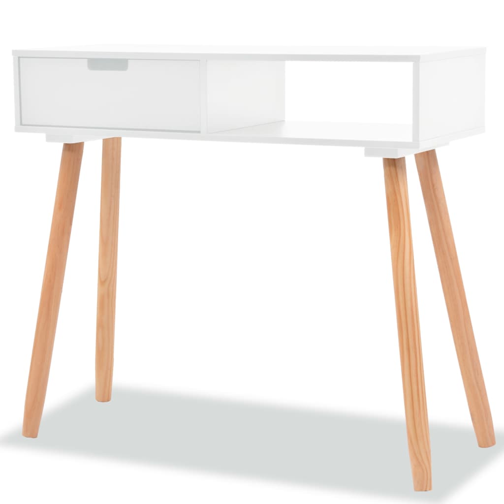 vidaXL Mesa consola de madera maciza de pino blanca 80x30x72 cm