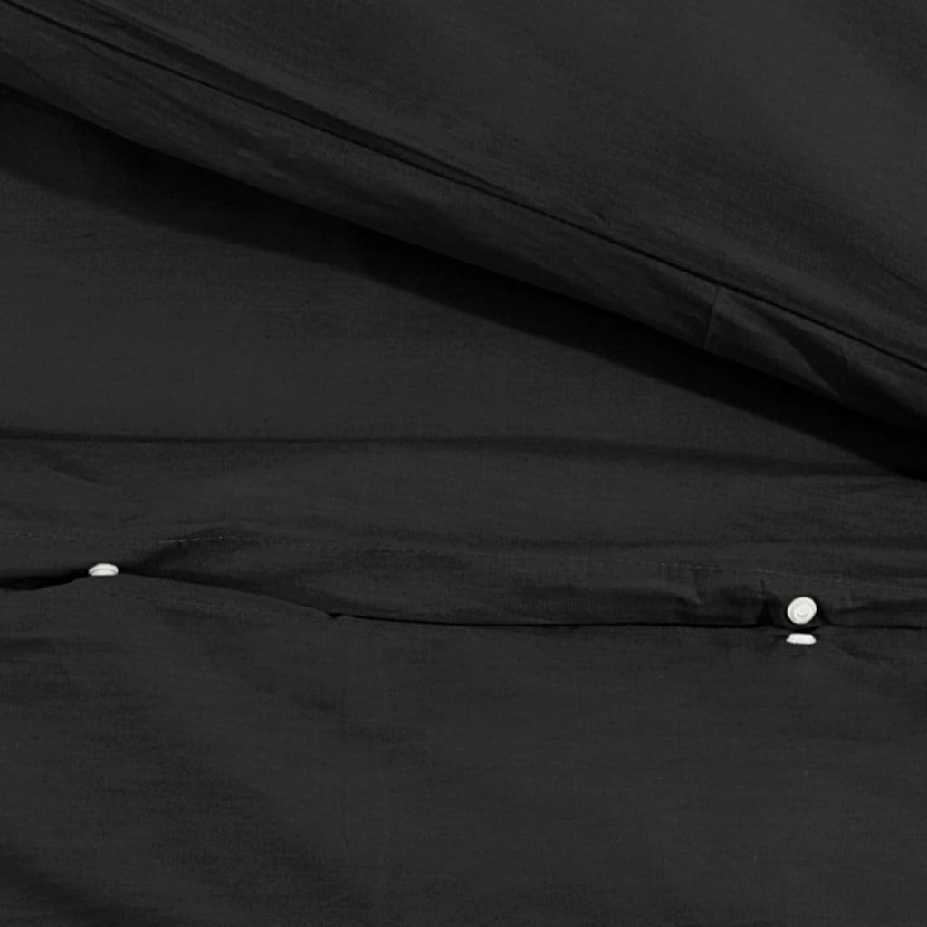 vidaXL Juego de funda nórdica algodón negro 260x240 cm