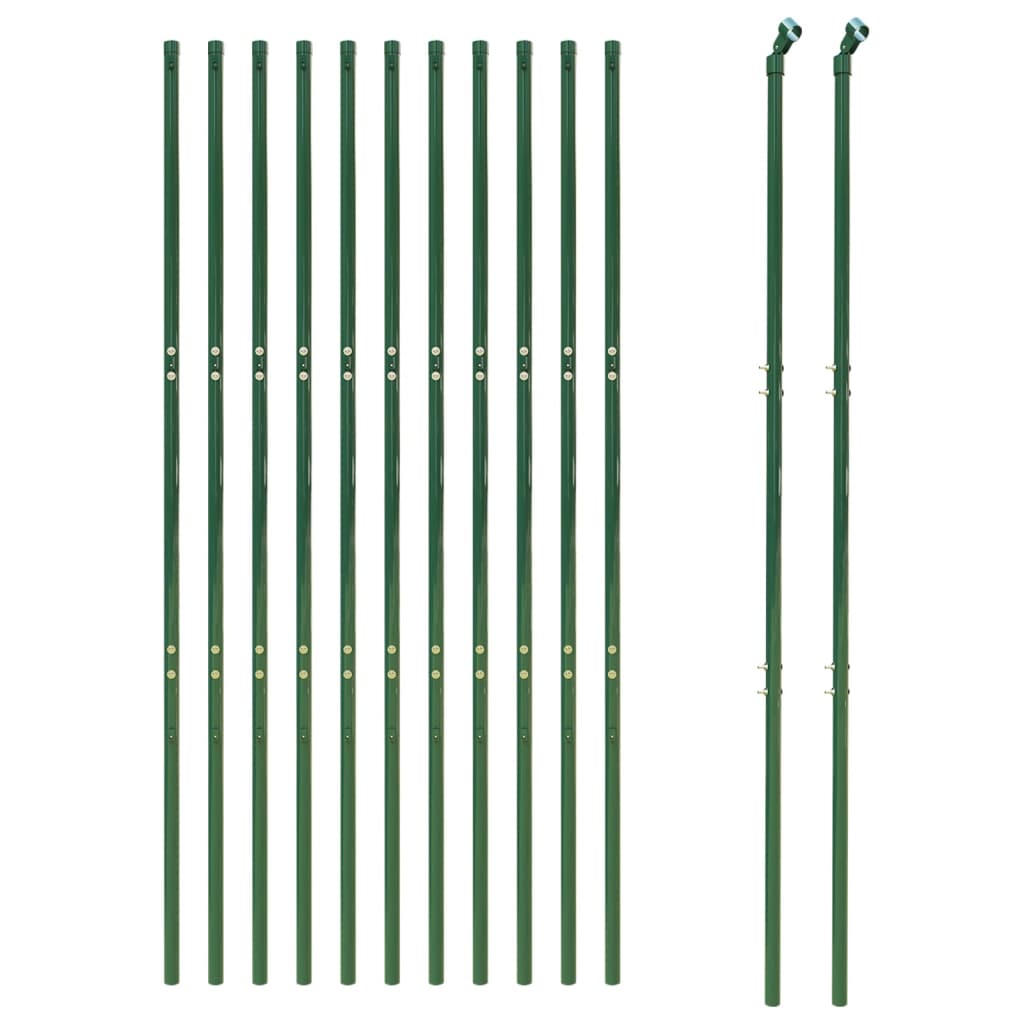 vidaXL Cerca de alambre de acero galvanizado verde 2,2x25 m