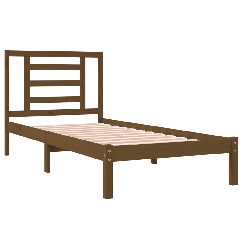vidaXL Estructura de cama madera maciza de pino marrón miel 100x200 cm
