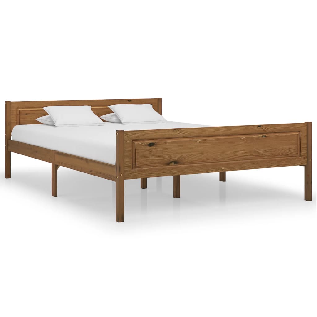 vidaXL Estructura cama sin colchón madera pino marrón miel 120x200 cm