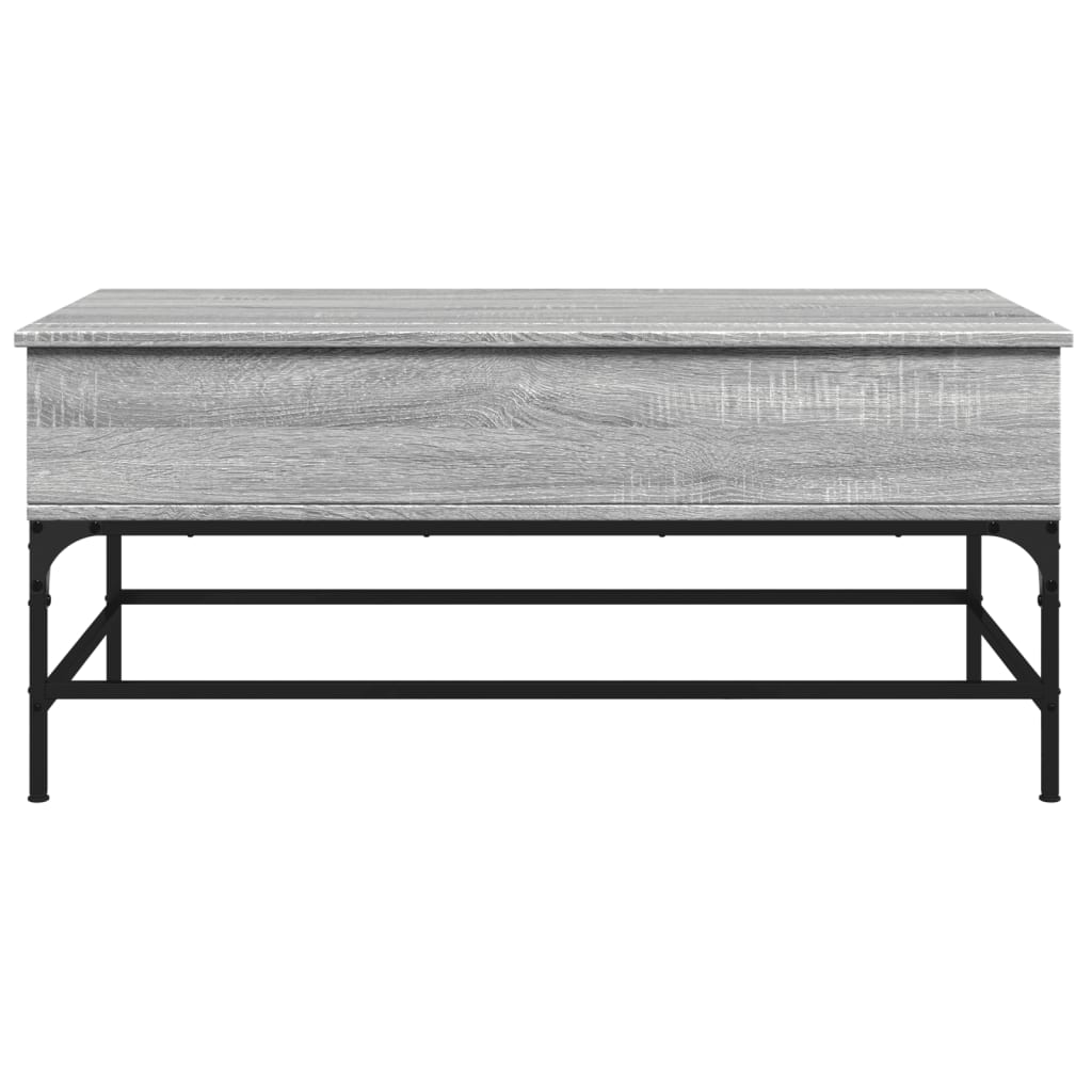 vidaXL Mesa de centro madera ingeniería metal gris Sonoma 100x50x45 cm