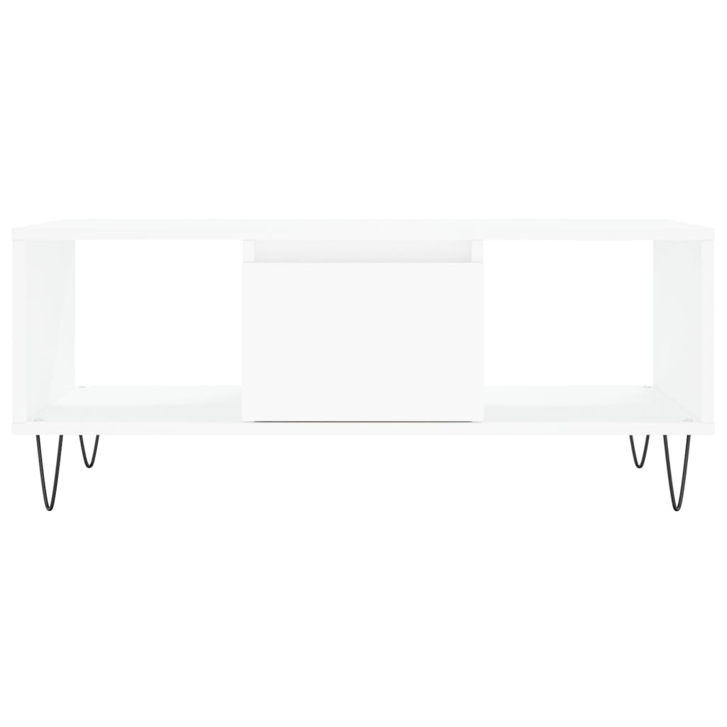 vidaXL Mesa de centro madera contrachapada blanco 90x50x36,5 cm