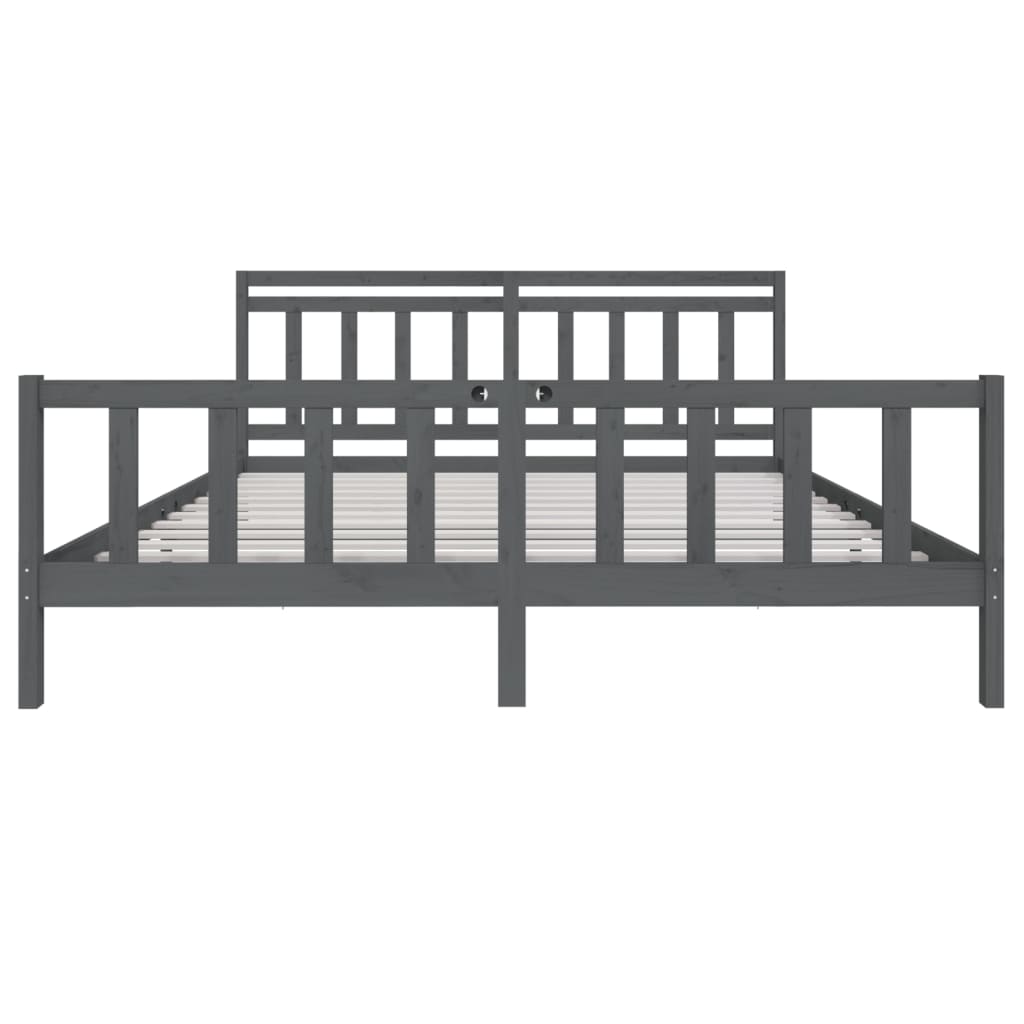 vidaXL Estructura de cama de madera maciza gris 200x200 cm