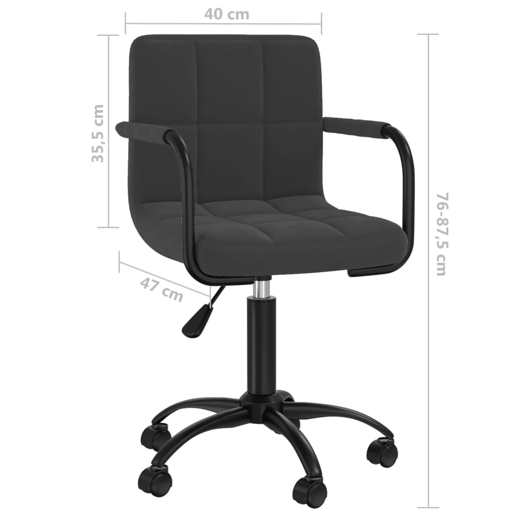 vidaXL Silla de comedor giratoria de terciopelo negro