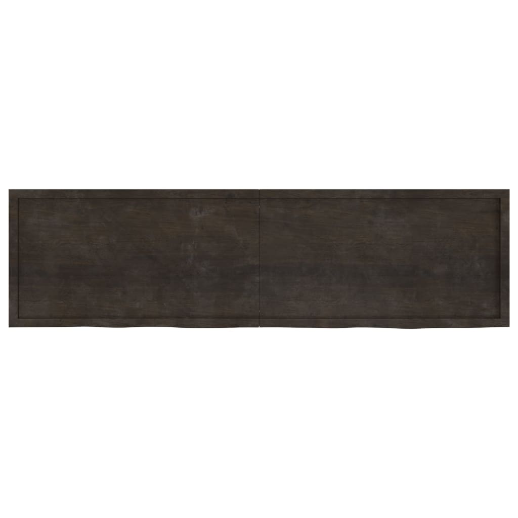 vidaXL Tablero mesa madera roble tratada marrón oscuro 220x60x(2-6) cm