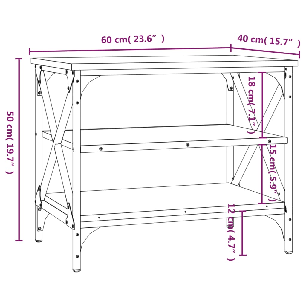vidaXL Mueble de TV madera contrachapada gris Sonoma 60x40x50 cm