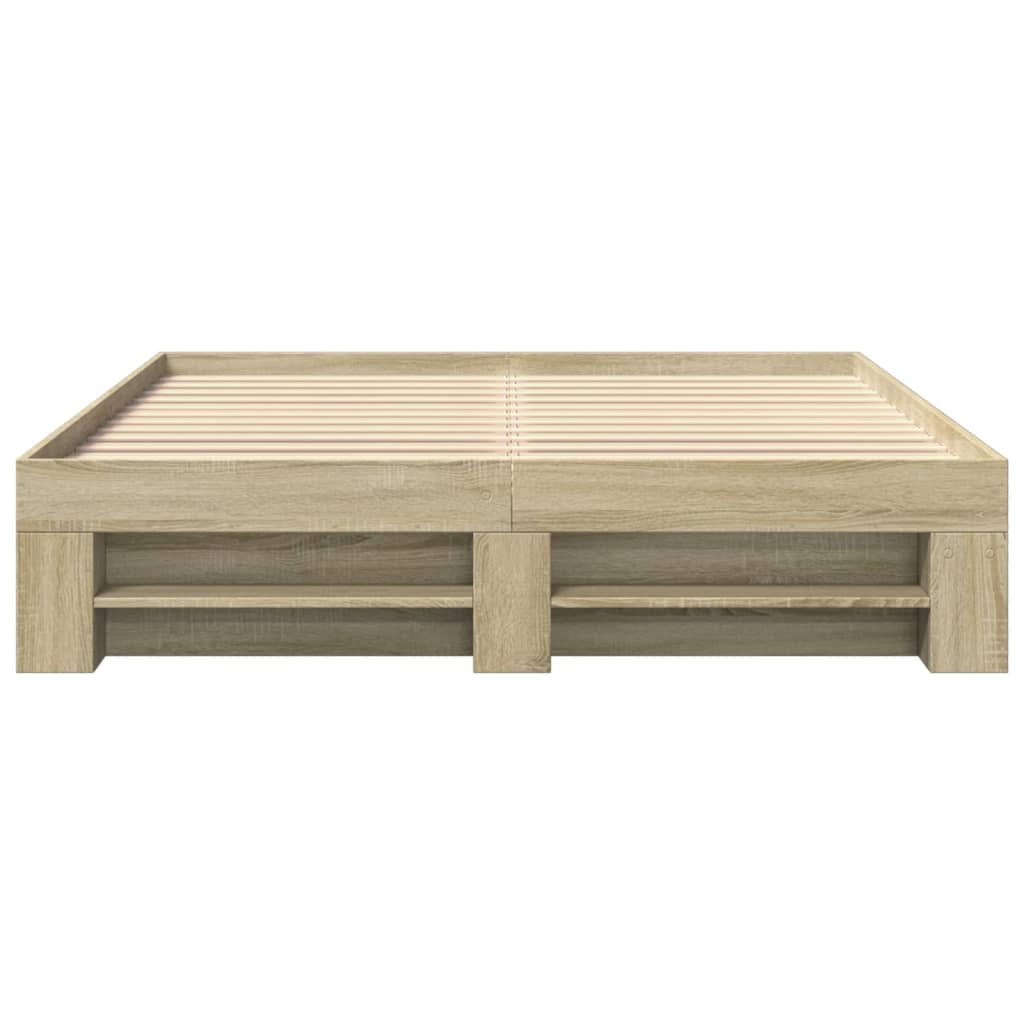 vidaXL Estructura de cama sin colchón madera roble Sonoma 150x200 cm