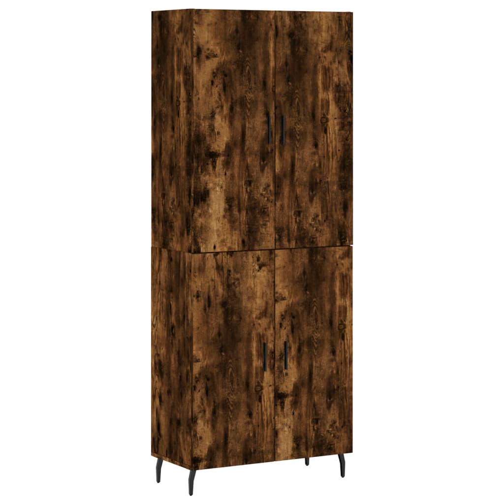 vidaXL Aparador alto madera contrachapada roble ahumado 69,5x34x180 cm