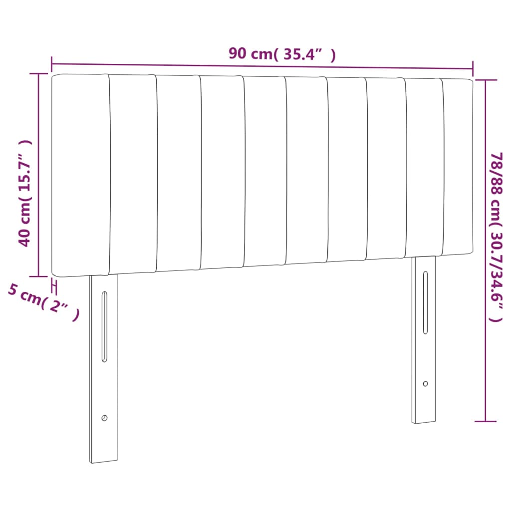 vidaXL Cabecero con LED de tela gris taupe 90x5x78/88 cm