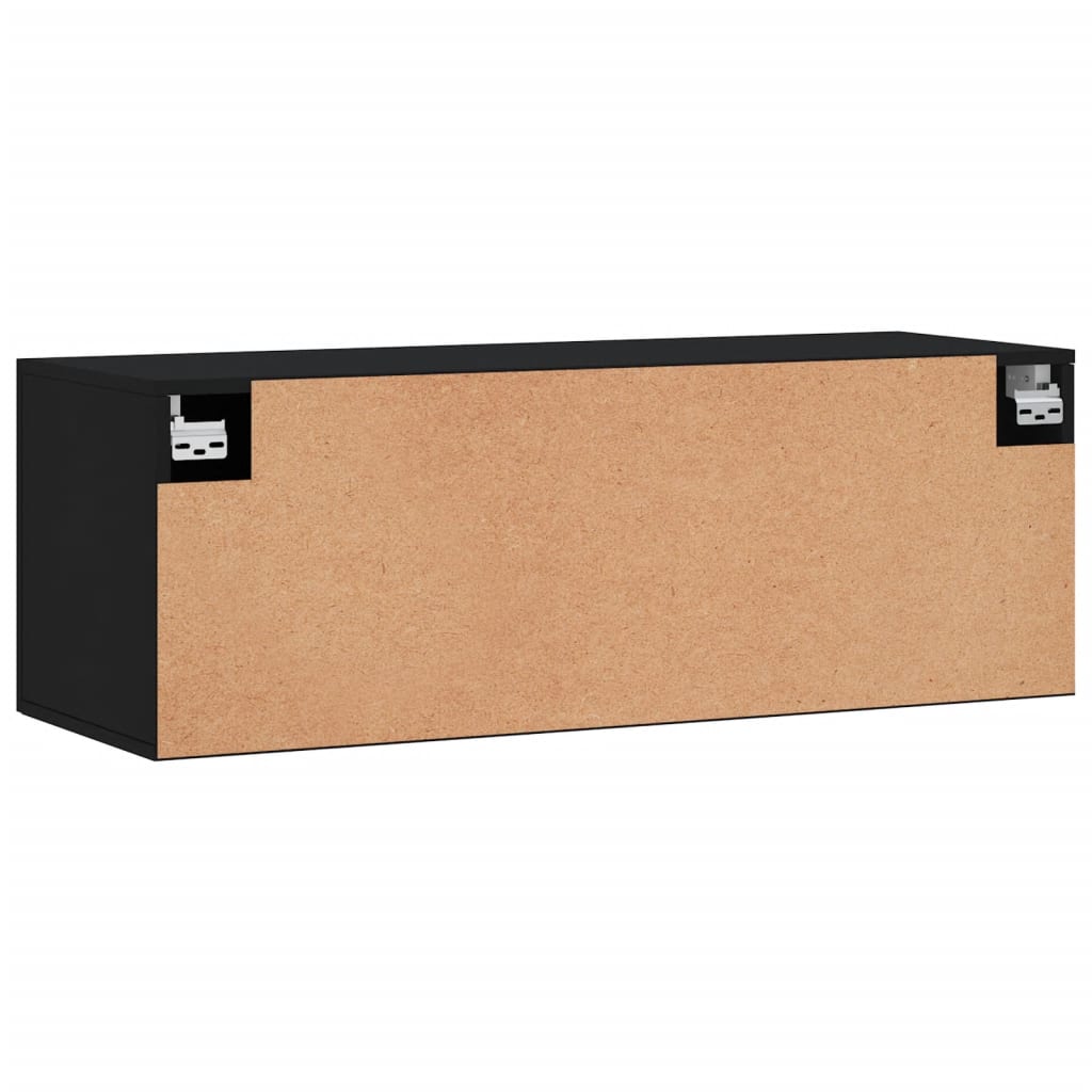 vidaXL Armario de pared madera de ingeniería negro 100x36,5x35 cm