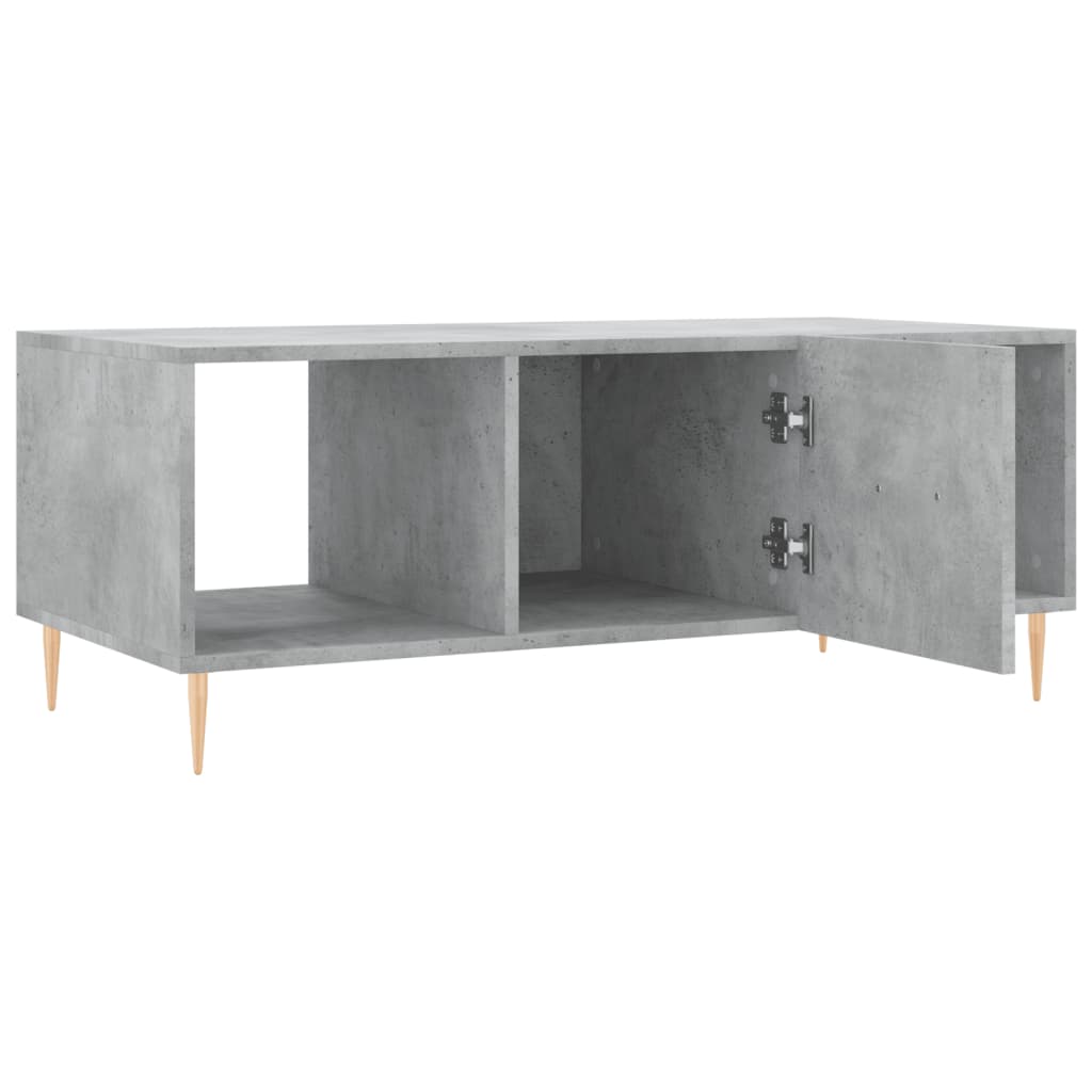 vidaXL Mesa de centro madera contrachapada gris hormigón 102x50x40 cm