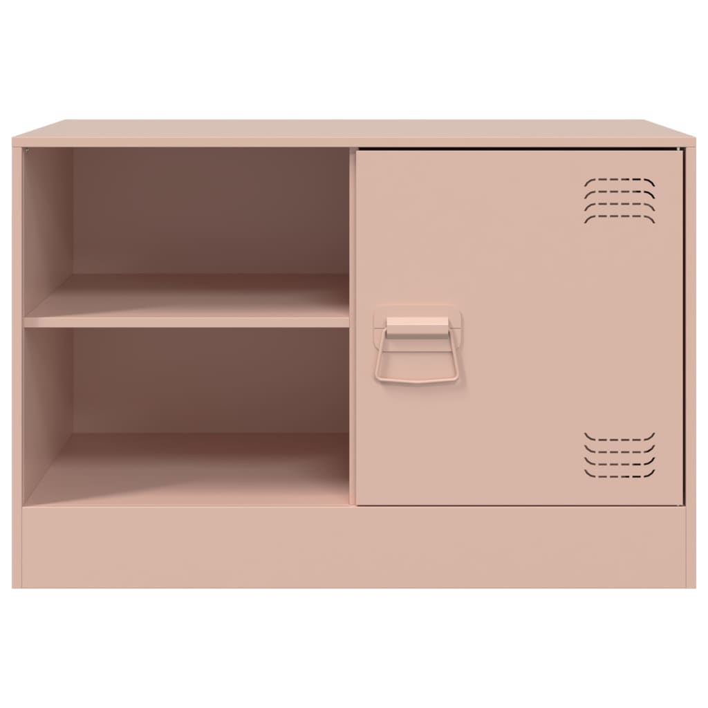 vidaXL Mueble para TV de acero rosa 67x39x44 cm