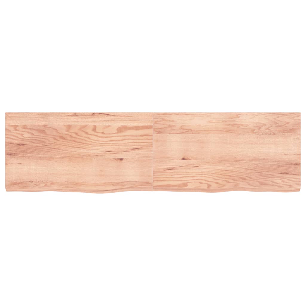 vidaXL Tablero mesa madera roble tratada marrón claro 220x60x(2-6) cm