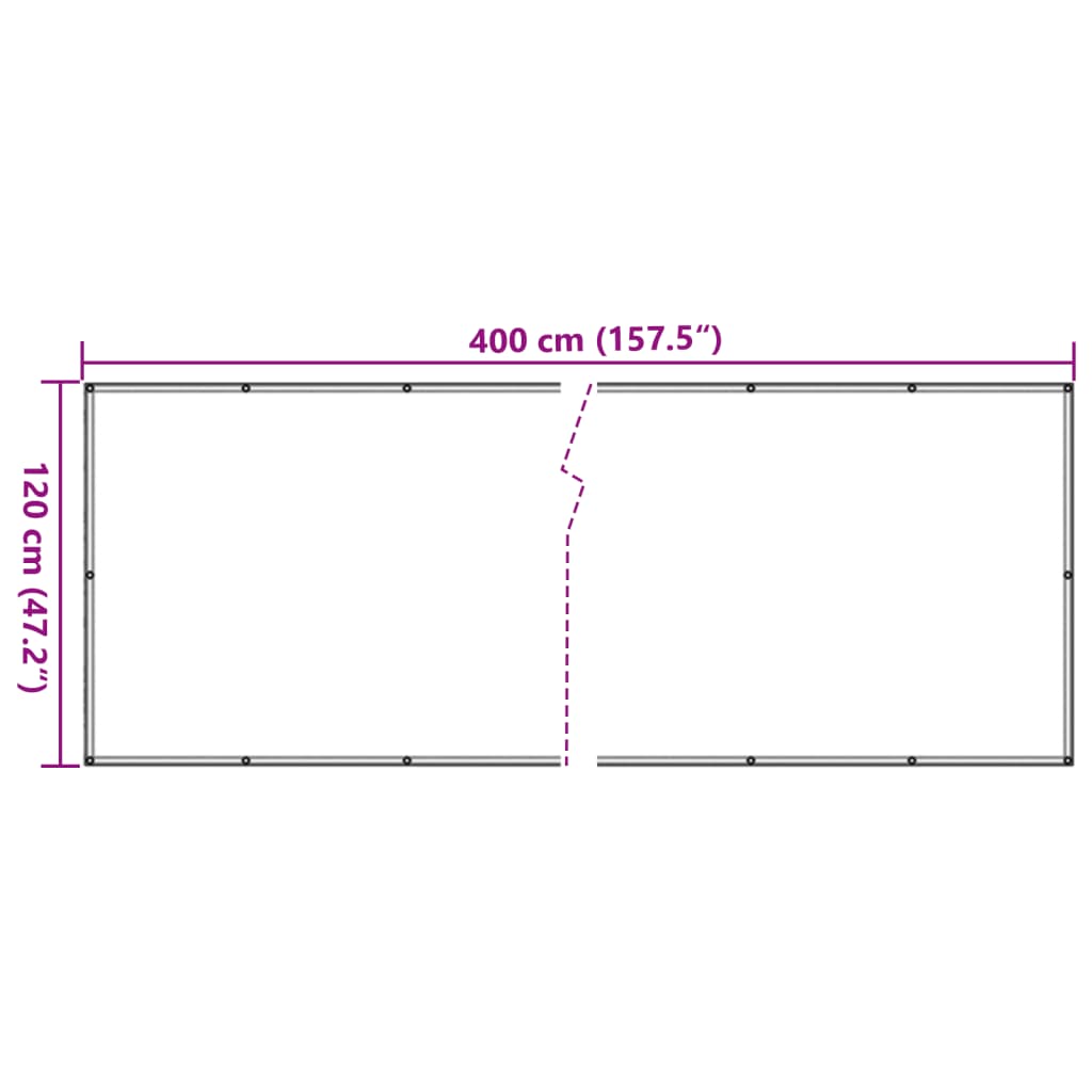 vidaXL Pantalla de privacidad de balcón PVC blanco 400x120 cm