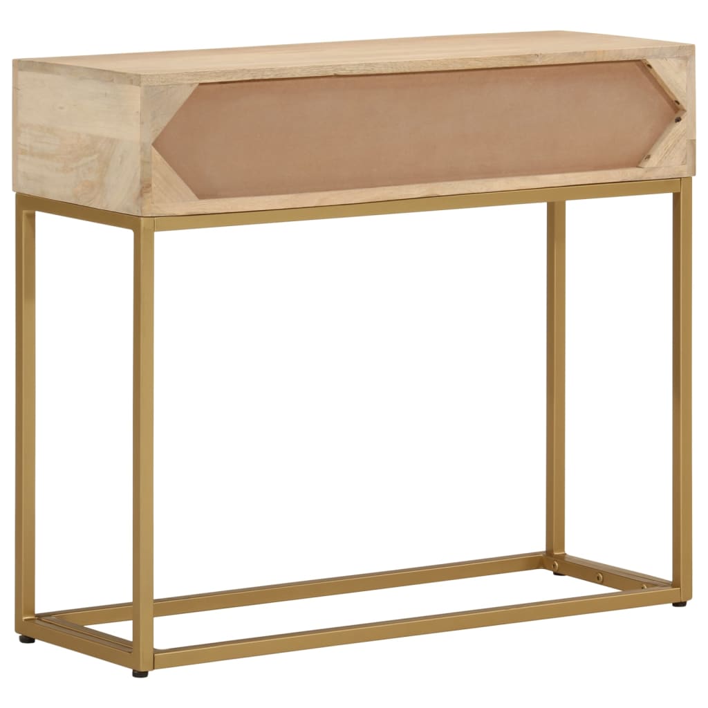 vidaXL Mesa consola madera maciza de mango y hierro 90x30x76 cm