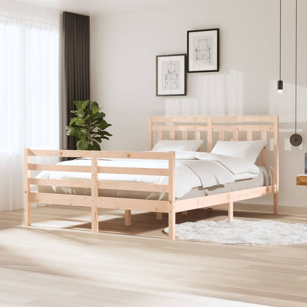 vidaXL Estructura de cama de madera maciza 160x200 cm