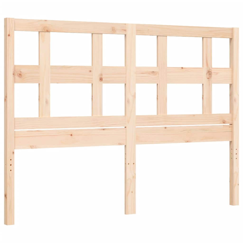 vidaXL Estructura de cama con cabecero madera maciza 140x190 cm