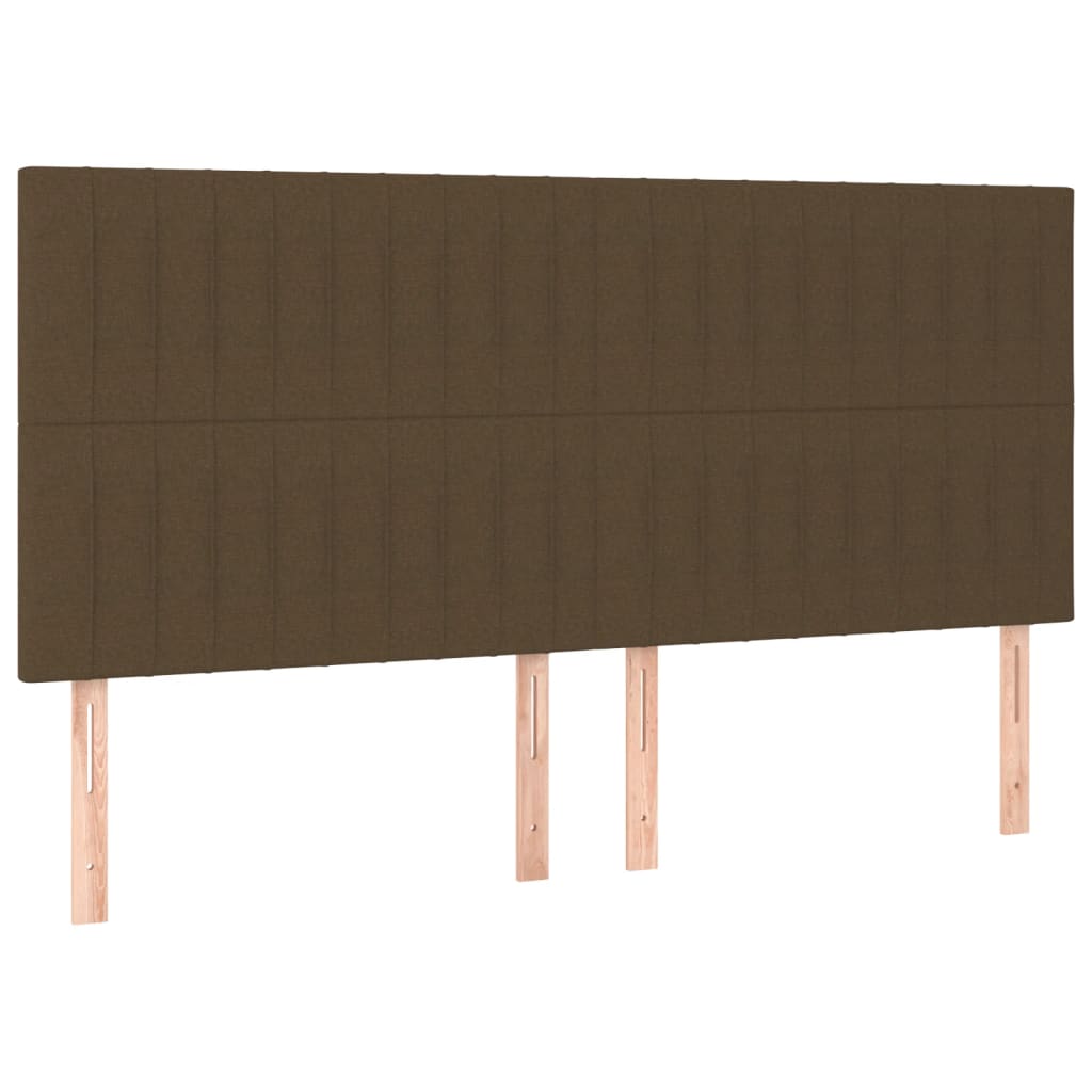 vidaXL Cama box spring con colchón tela marrón oscuro 160x200 cm