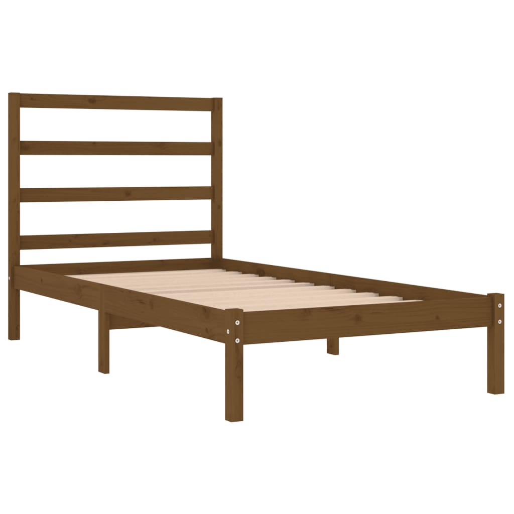 vidaXL Estructura de cama madera maciza pino marrón miel 100x200 cm