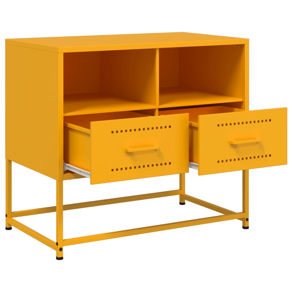 vidaXL Mueble para TV de acero amarillo mostaza 68x39x60,5 cm