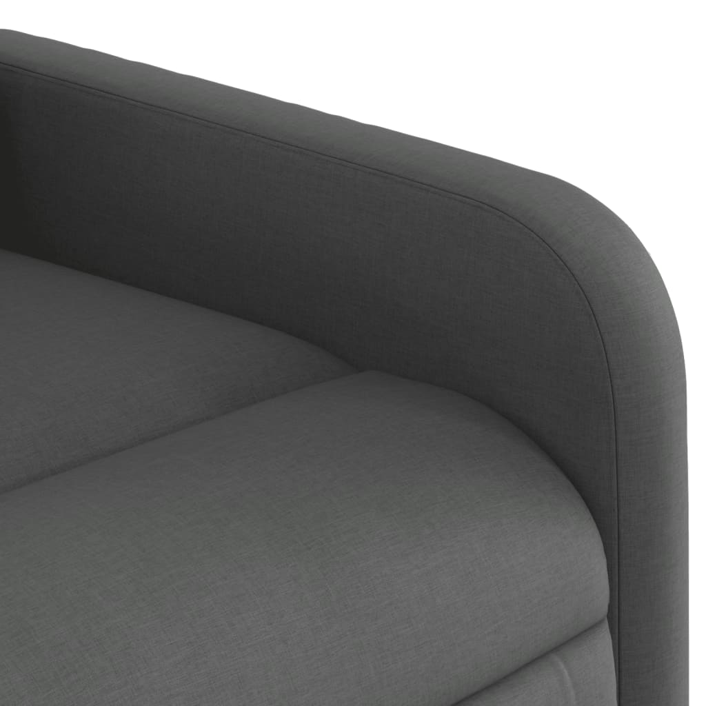 vidaXL Sillón reclinable de tela gris oscuro