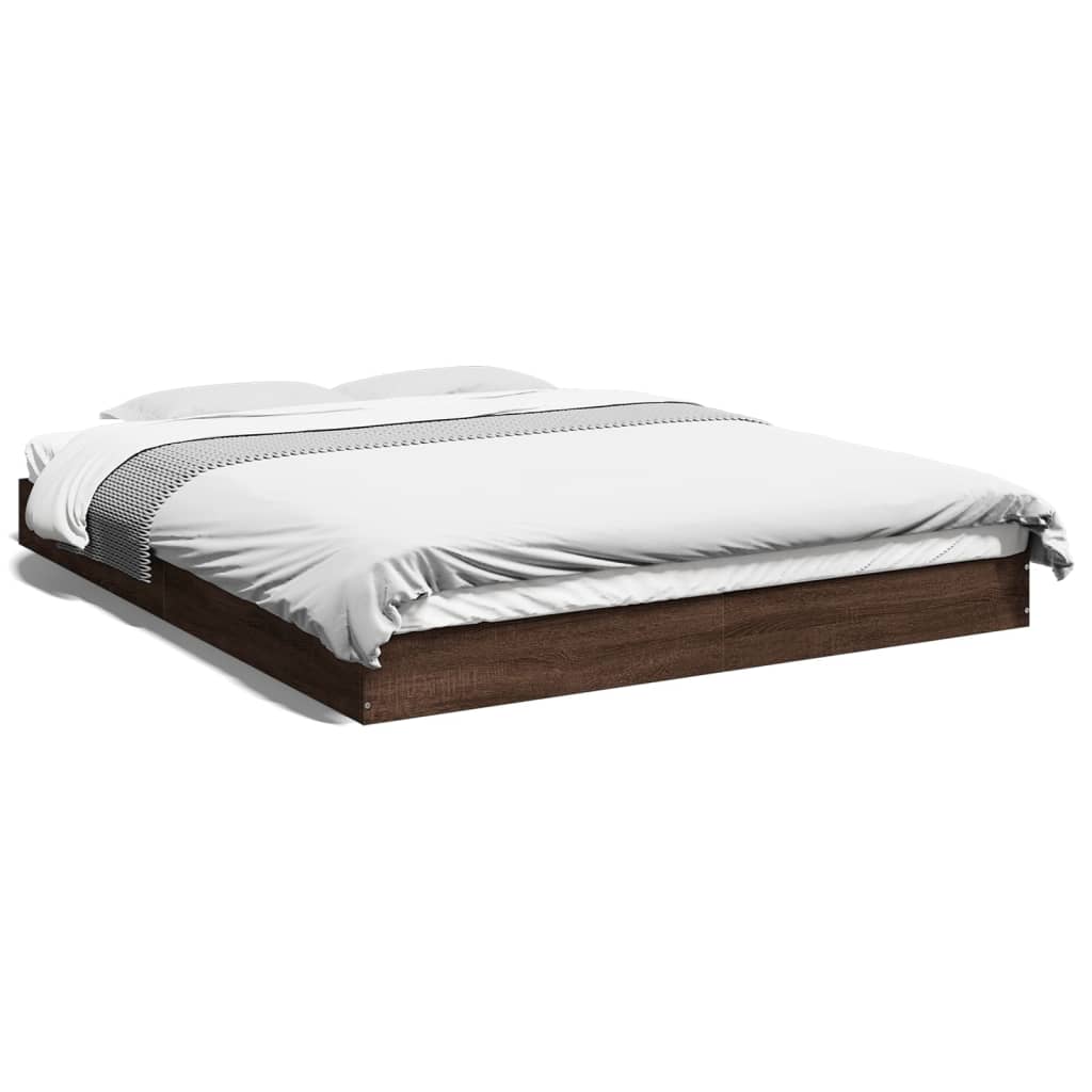 vidaXL Estructura de cama sin colchón madera marrón roble 150x200 cm