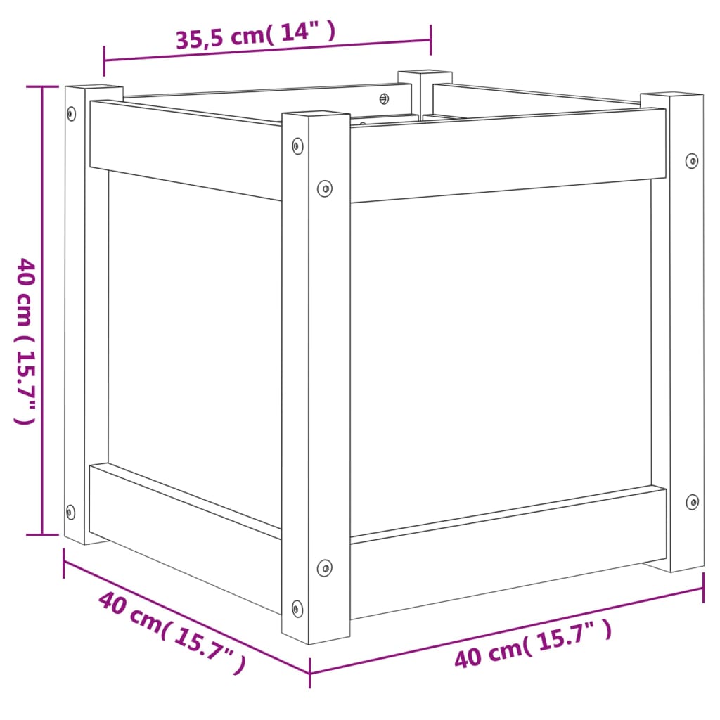 vidaXL Jardineras de exterior 2 unidades madera impregnada de pino