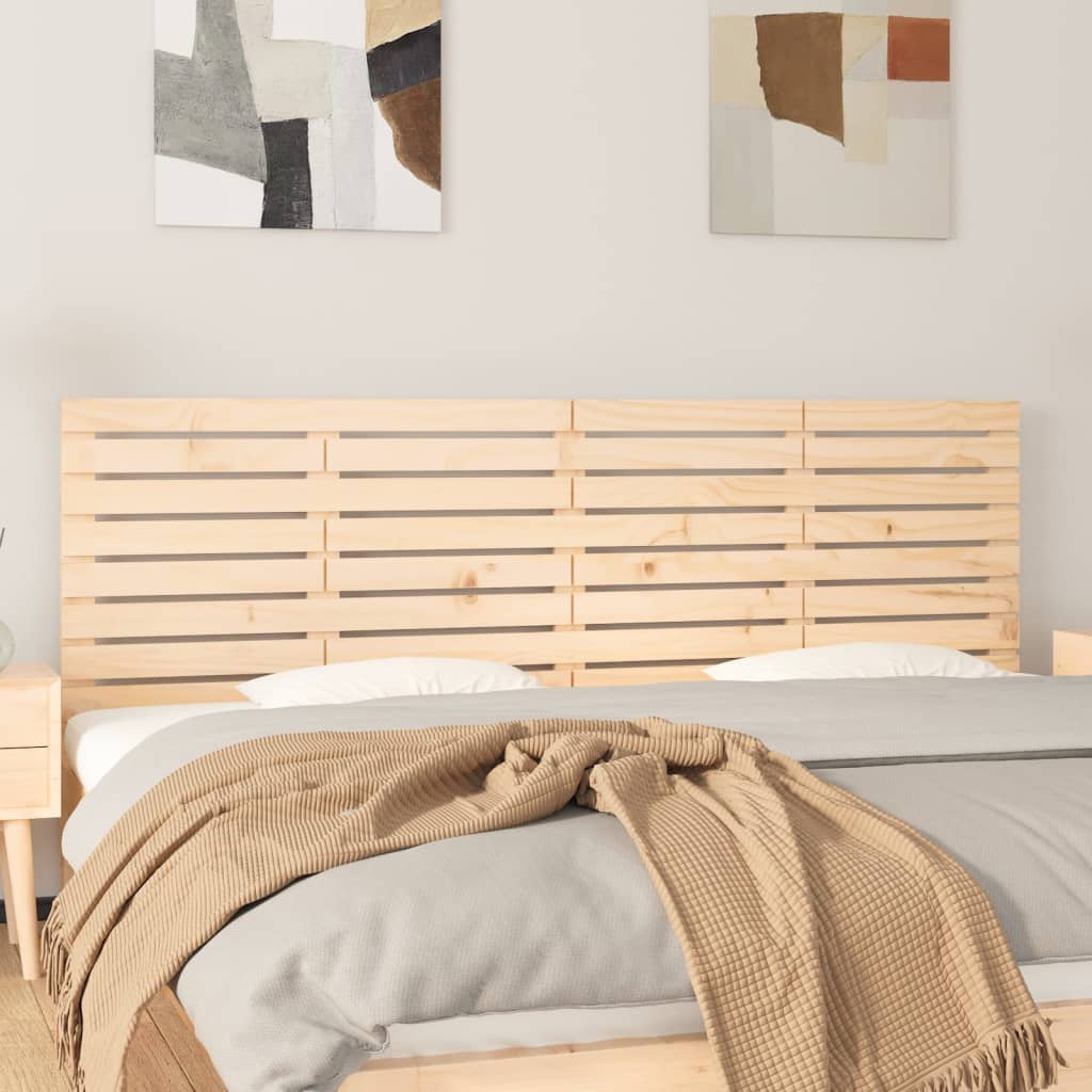 vidaXL Cabecero de cama de pared madera maciza de pino 186x3x63 cm