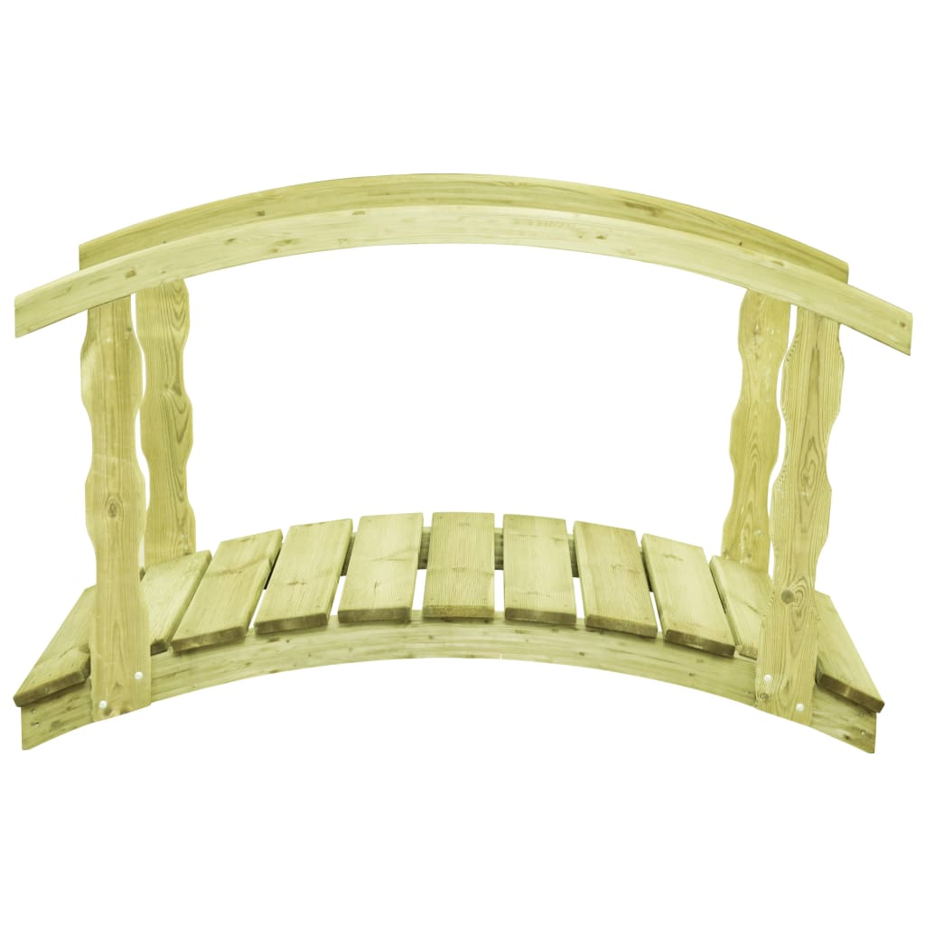 vidaXL Puente para jardín con barandilla madera pino 170x74x105cm