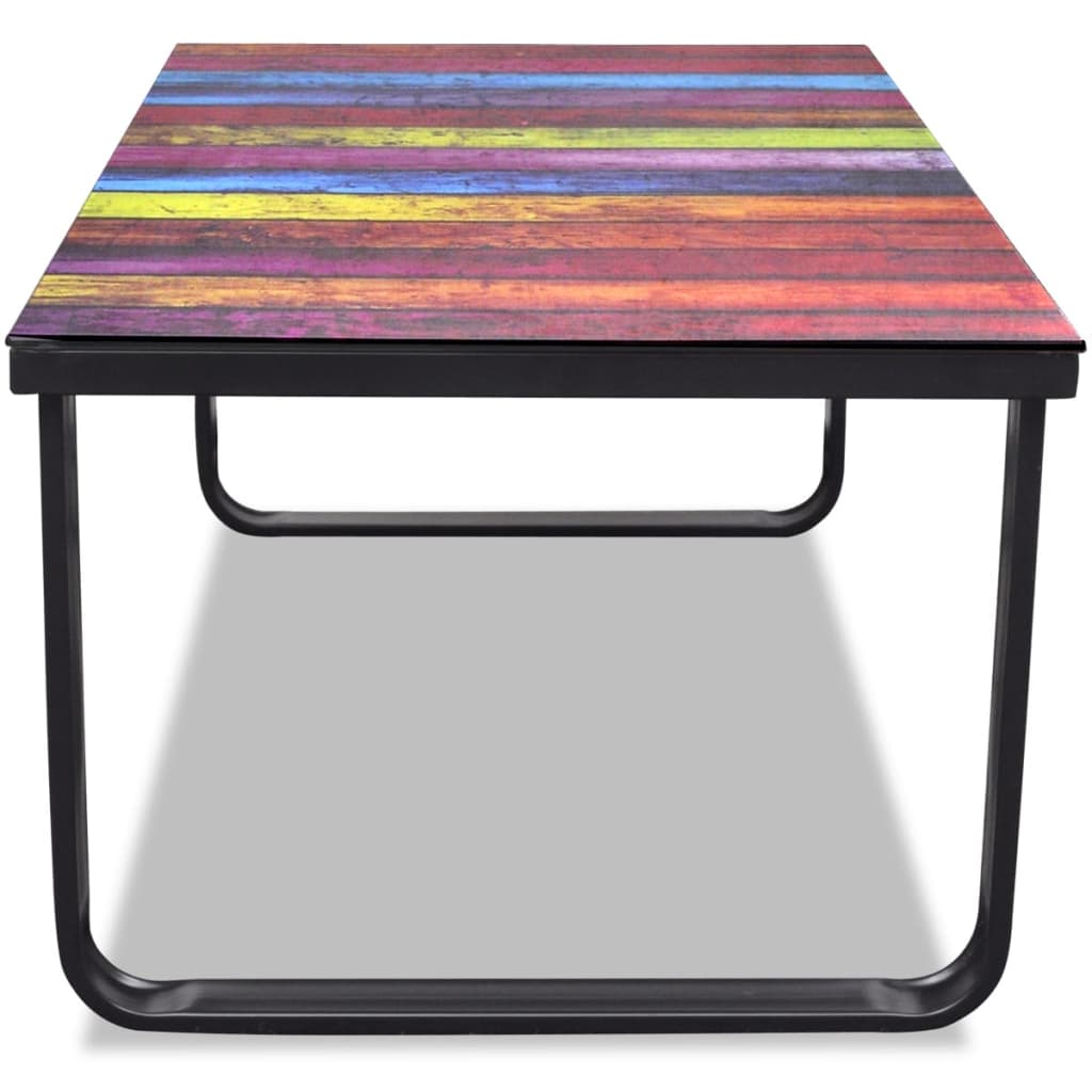 vidaXL Mesa de centro con superficie con estampado de arco iris