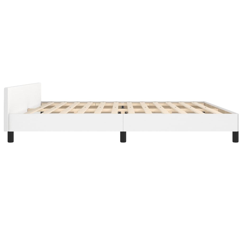 vidaXL Estructura de cama con cabecero sin colchón blanco 200x200 cm