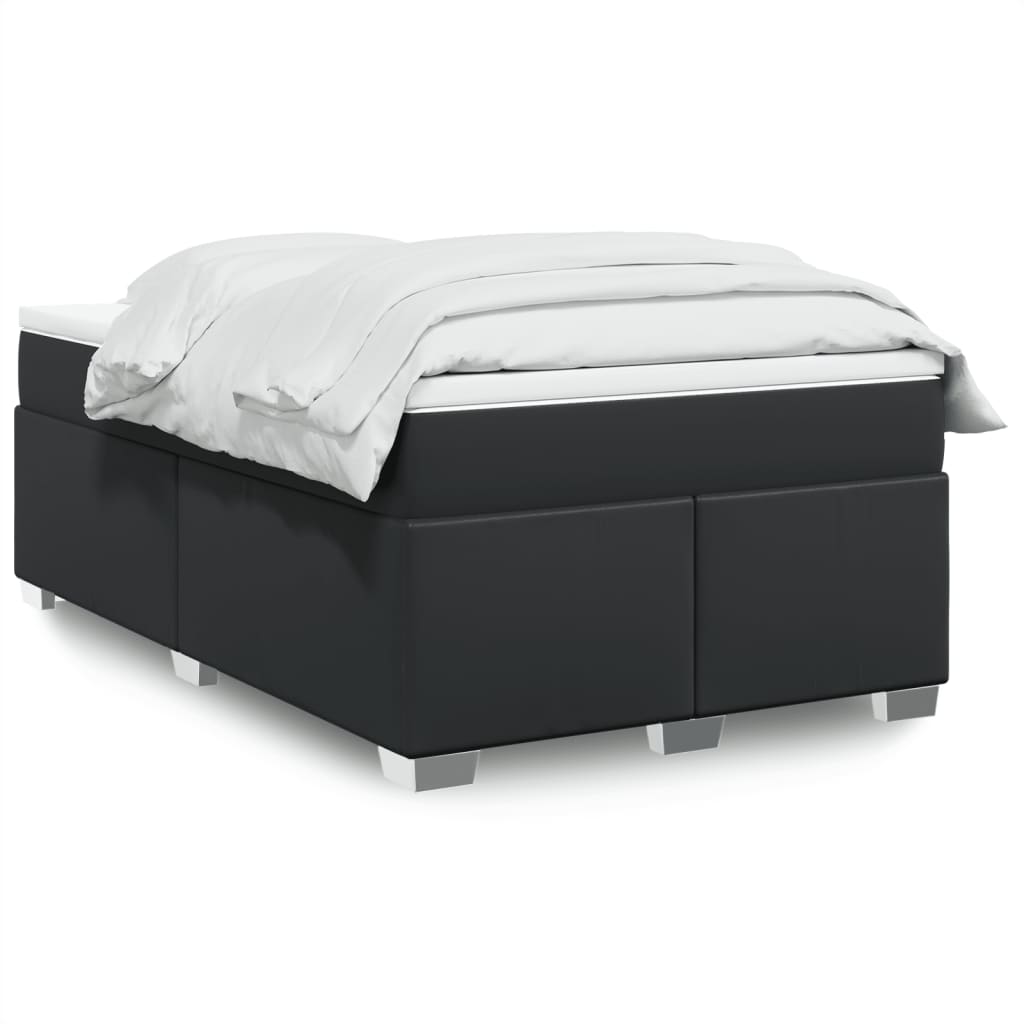 vidaXL Cama box spring con colchón cuero sintético negro 120x190 cm