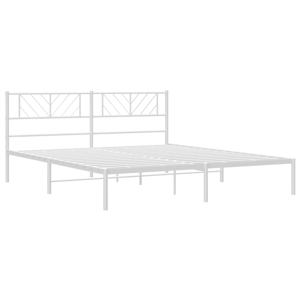 vidaXL Estructura cama sin colchón con cabecero metal blanco 183x213cm