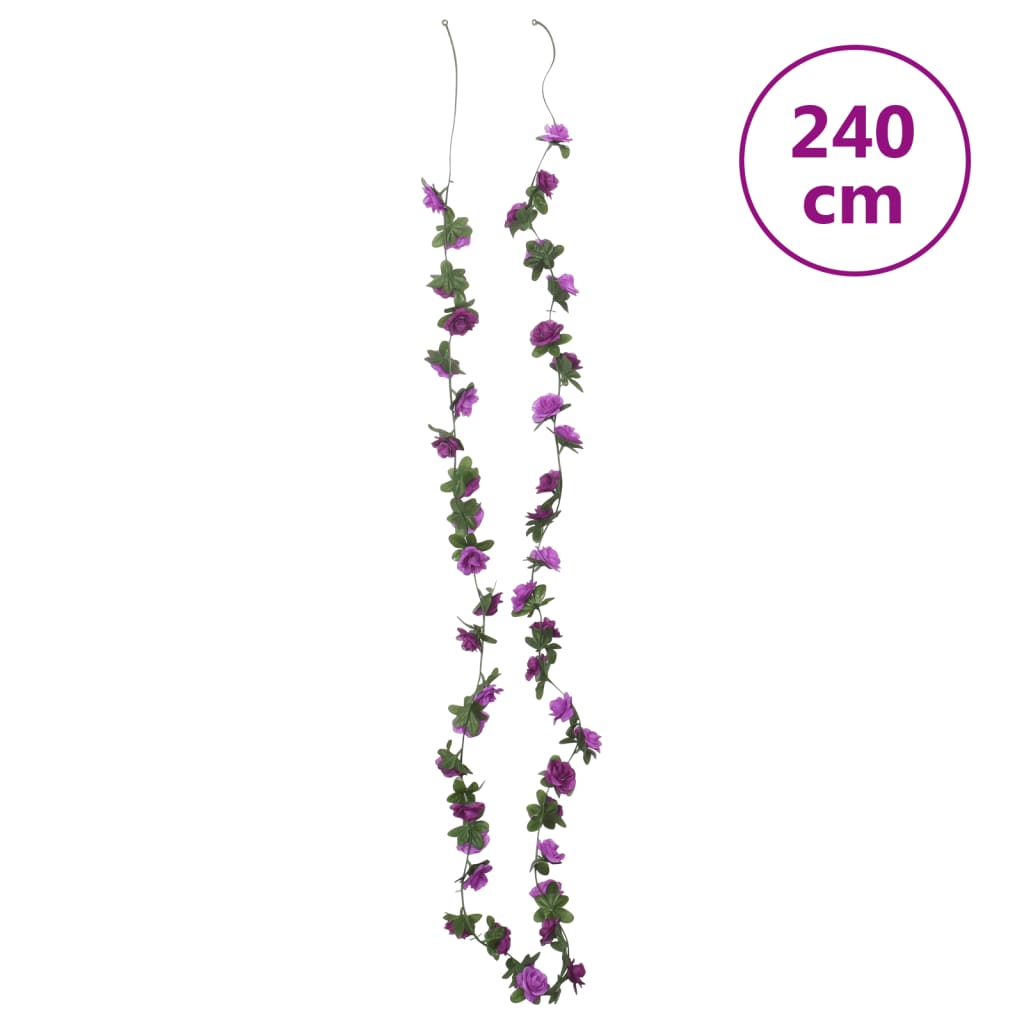 vidaXL Guirnaldas de flores de Navidad 6 uds morado claro 240 cm