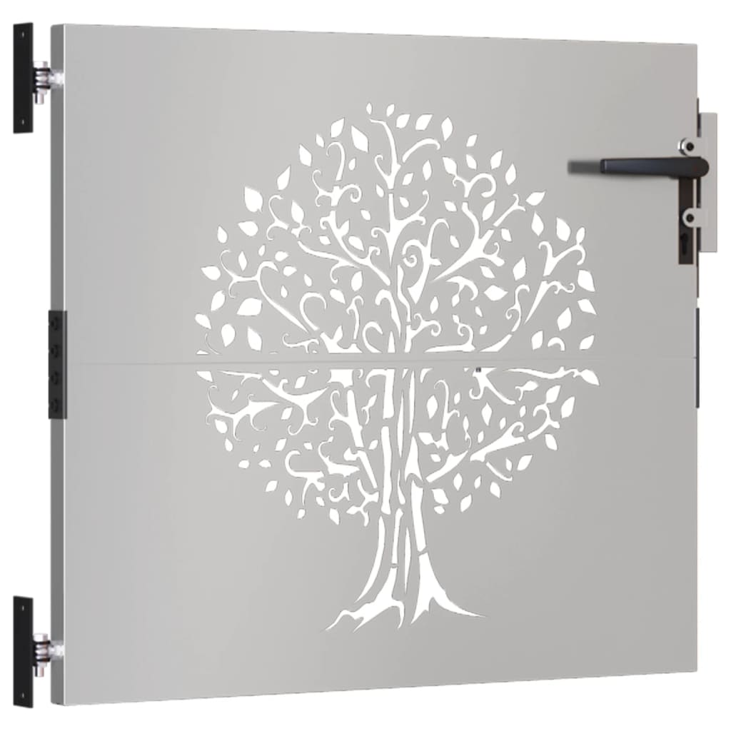 vidaXL Puerta de jardín acero corten diseño árbol 85x100 cm