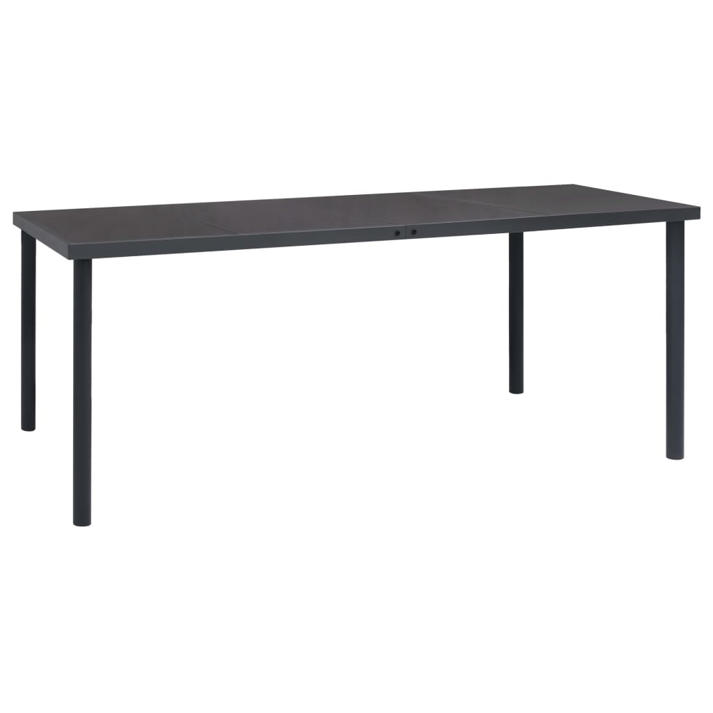 vidaXL Juego de comedor para jardín 9 piezas acero y textilene negro