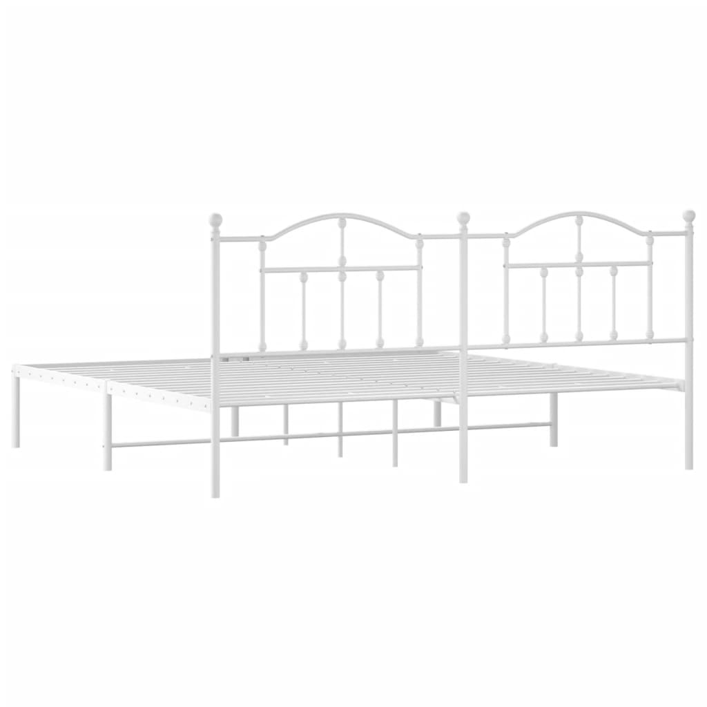 vidaXL Estructura cama sin colchón con cabecero metal blanco 200x200cm