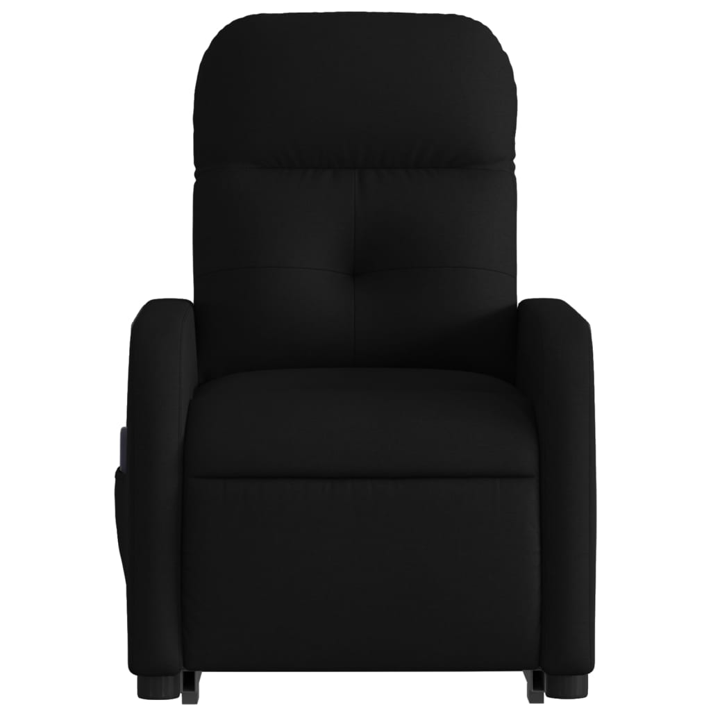 vidaXL Sillón reclinable de masaje elevable tela negro