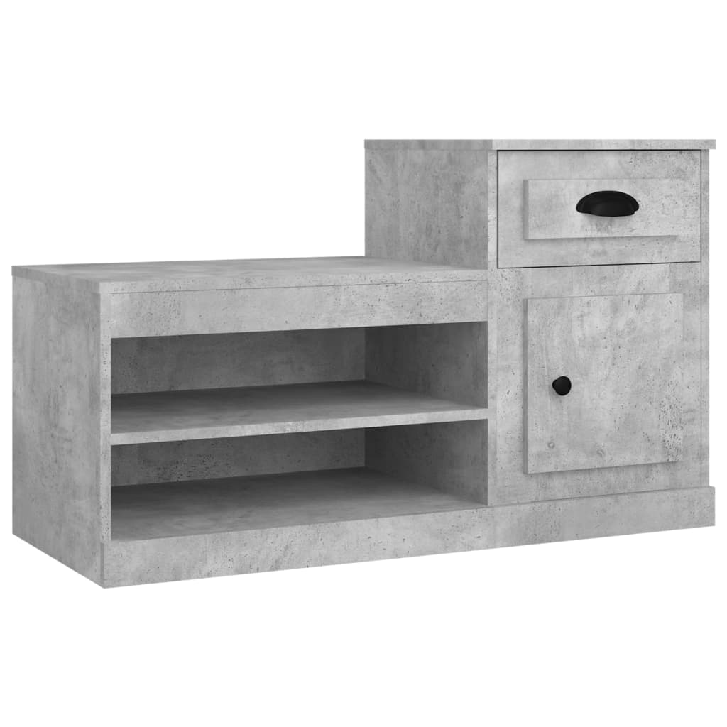 vidaXL Mueble zapatero madera contrachapada gris hormigón 100x42x60 cm