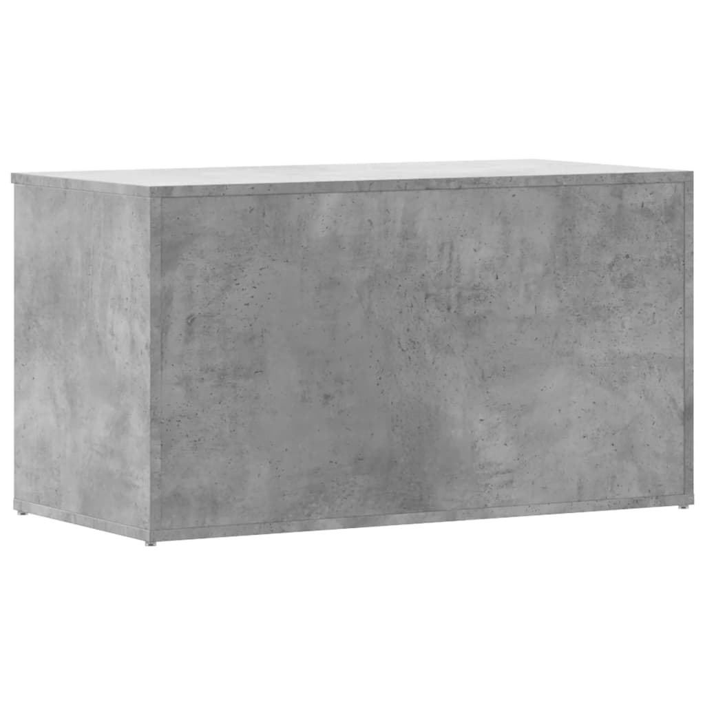 vidaXL Baúl almacenaje madera contrachapada gris hormigón 84x42x46 cm