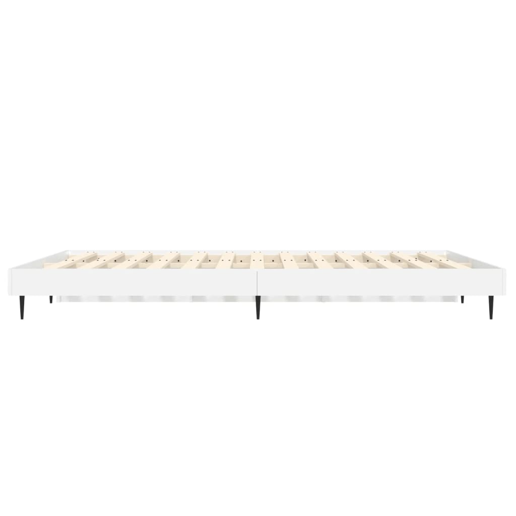 vidaXL Estructura de cama madera de ingeniería blanco brillo 120x190cm