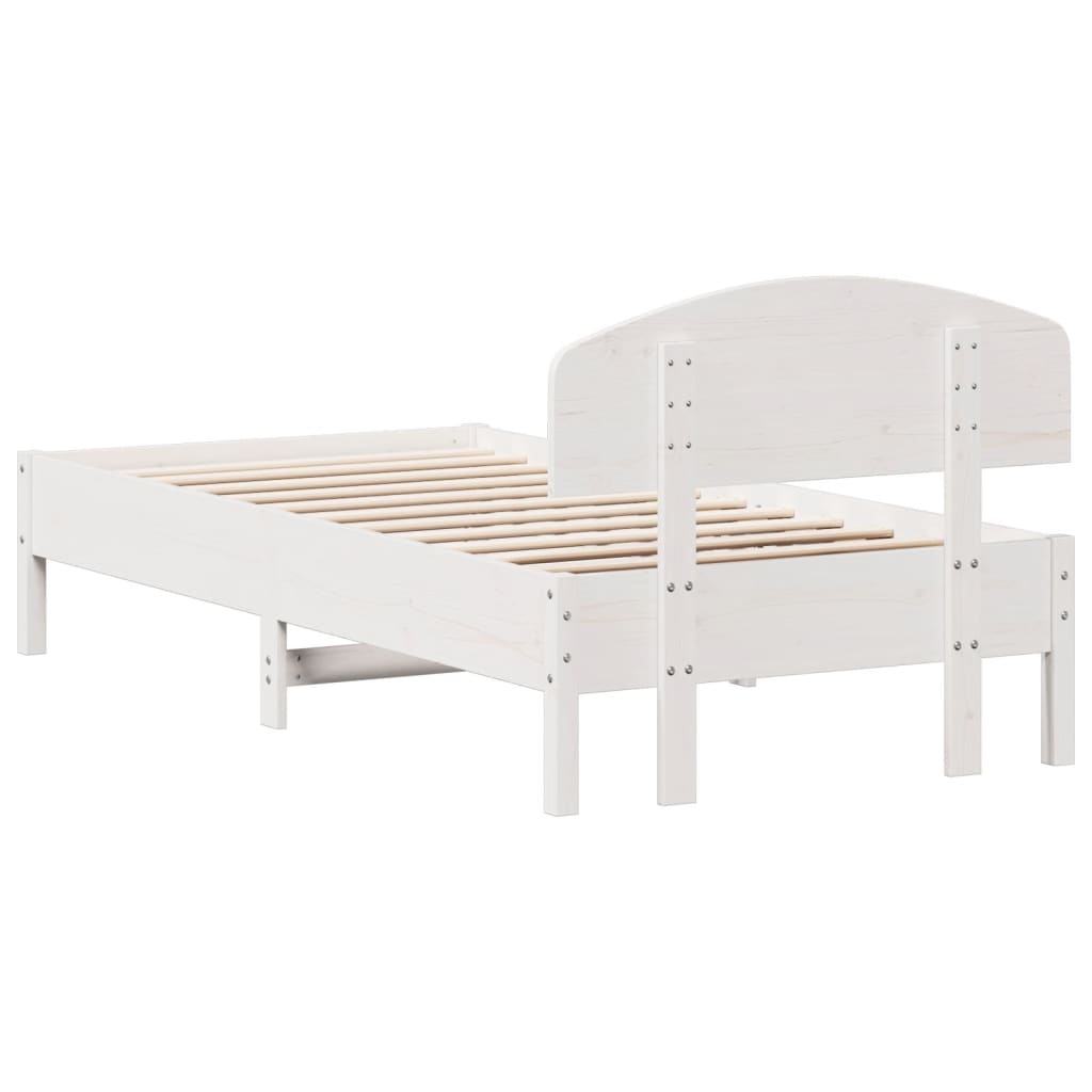 vidaXL Estructura de cama sin colchón madera maciza blanca 90x190 cm